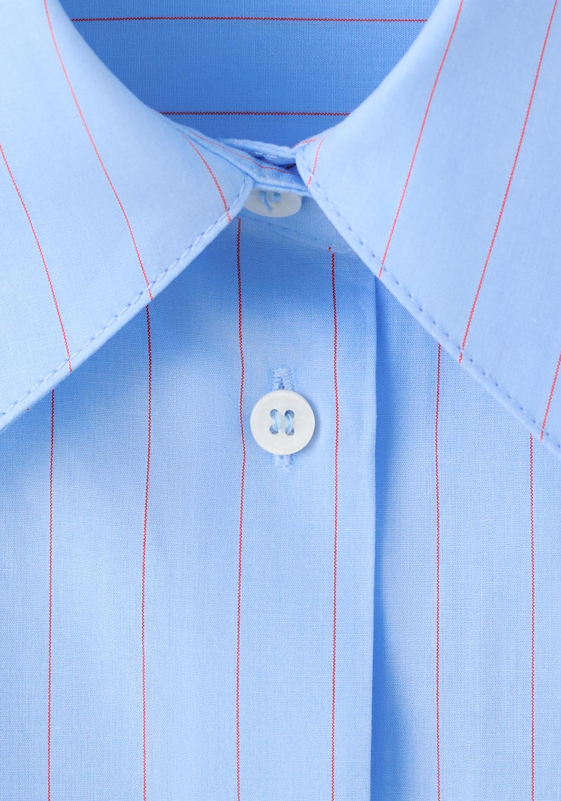 Cotton And Lyocell Blend Straight Shirt - Blue