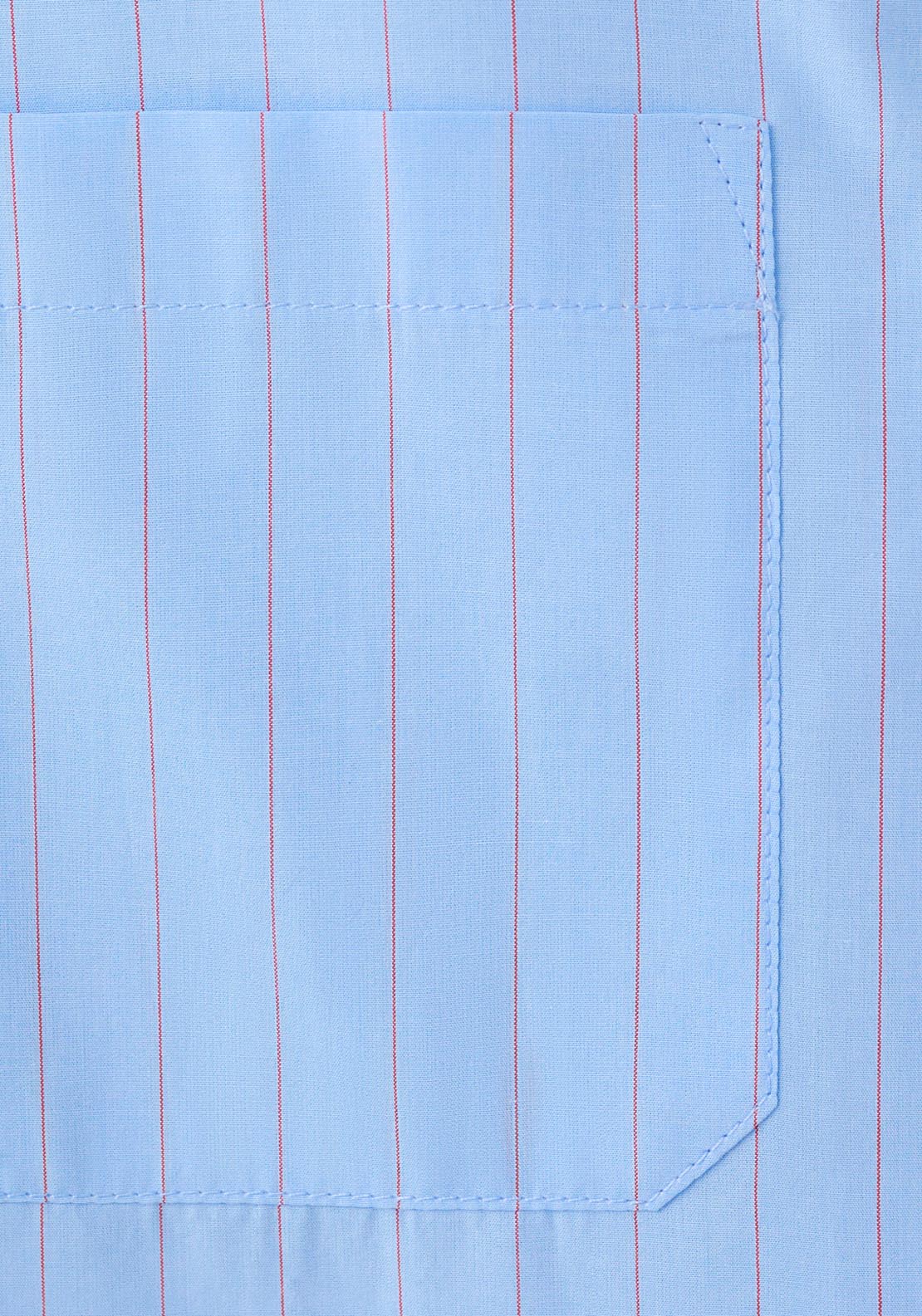 Cotton And Lyocell Blend Straight Shirt - Blue
