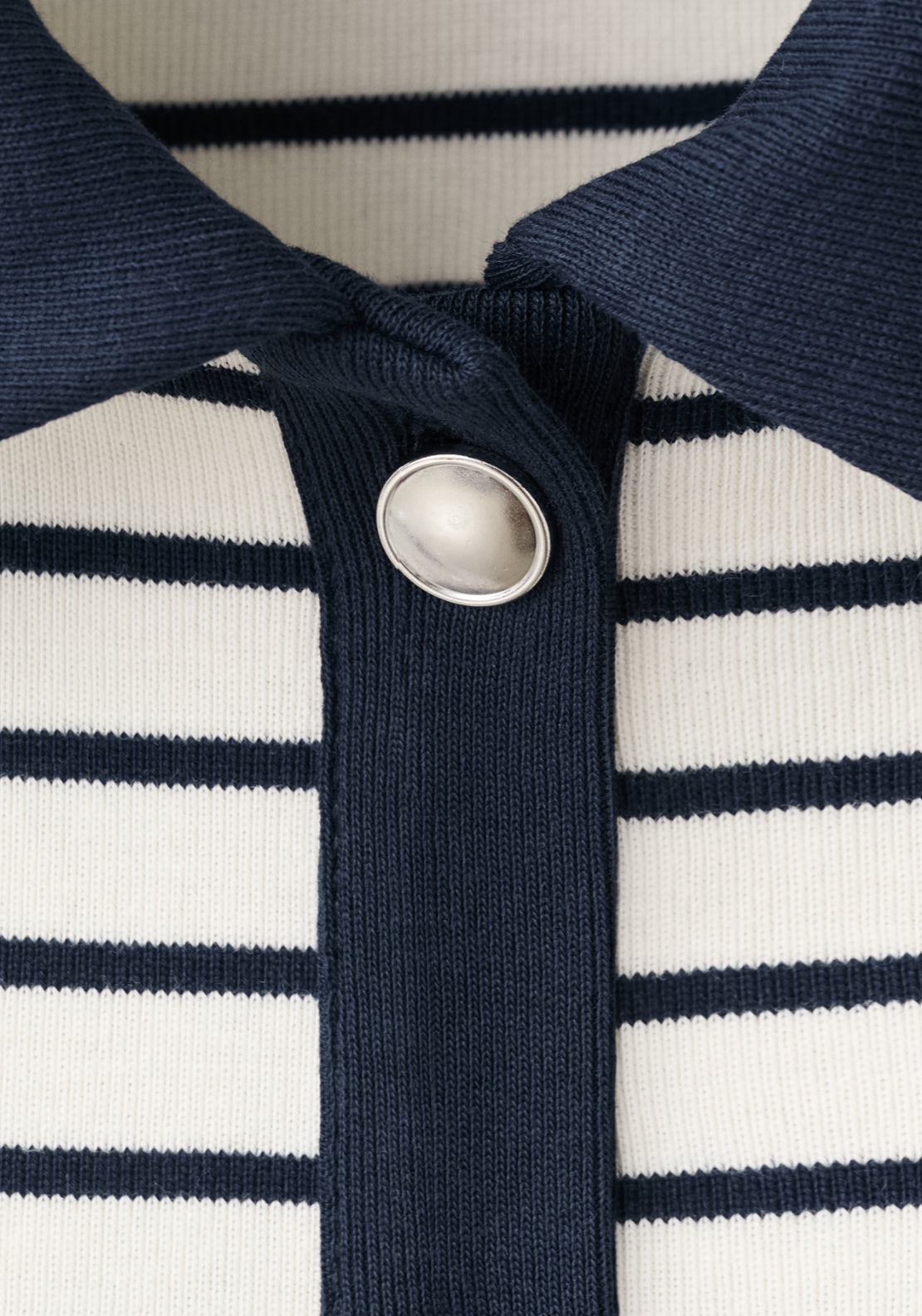 Striped Cardigan With Jewel Buttons - Blue