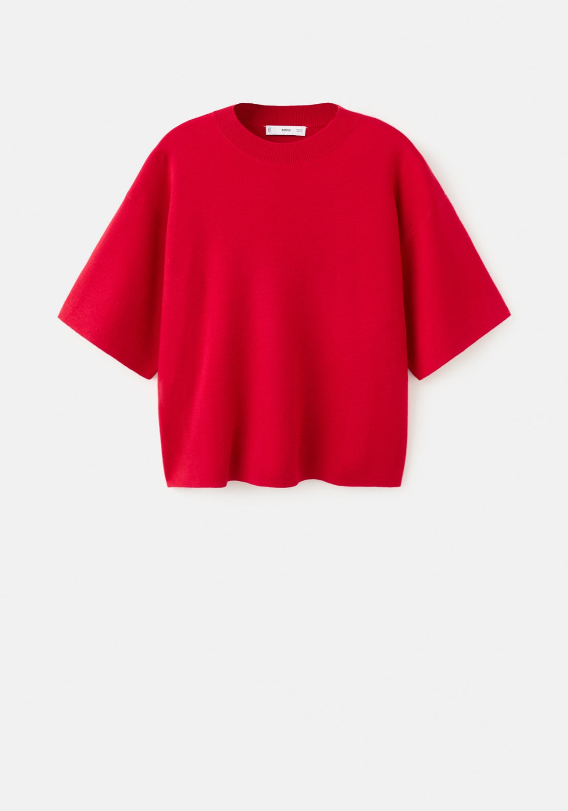 Oversize Short Sleeve Sweater - Red