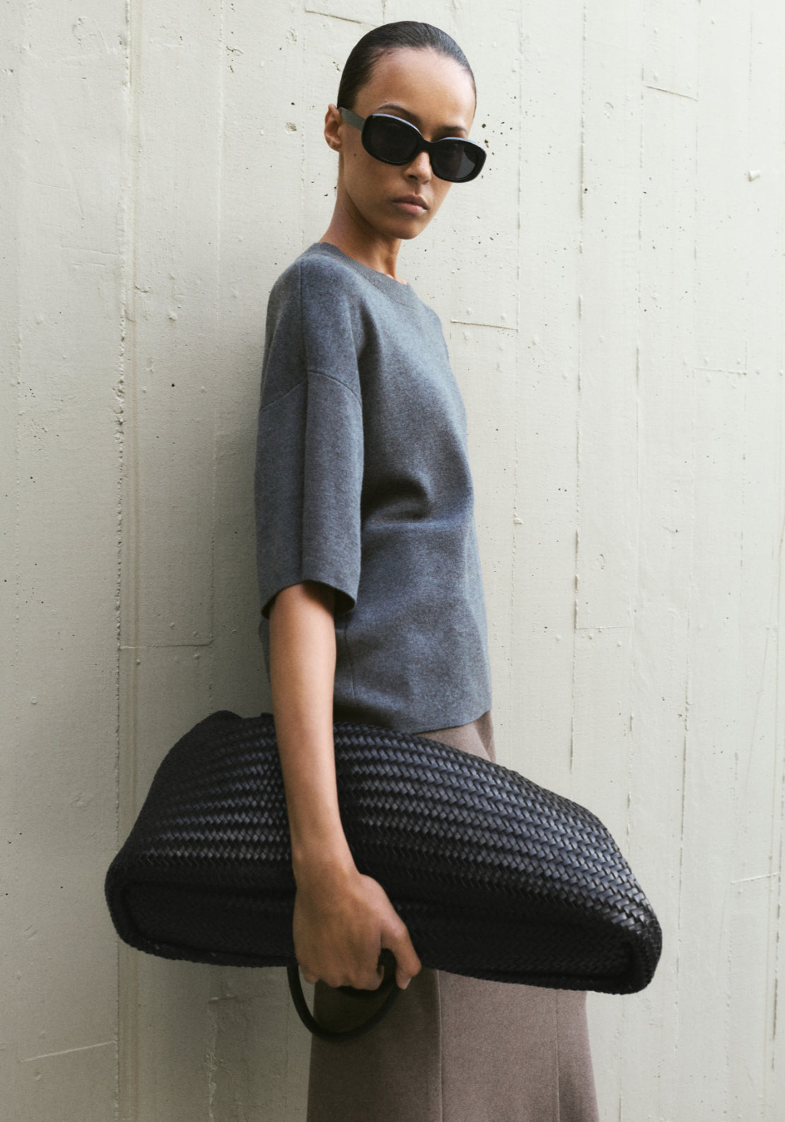 Oversize Short Sleeve Sweater - Grey