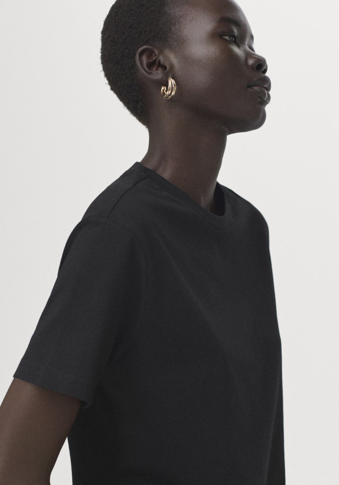 Short Sleeved Cotton T-Shirt - Black