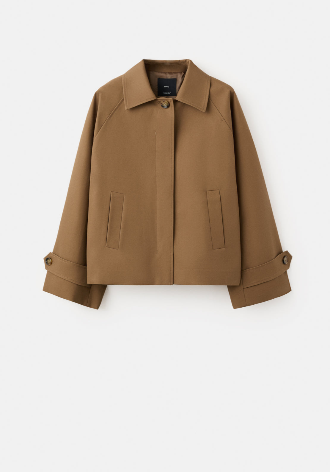Oversized Short Trench Coat - Brown