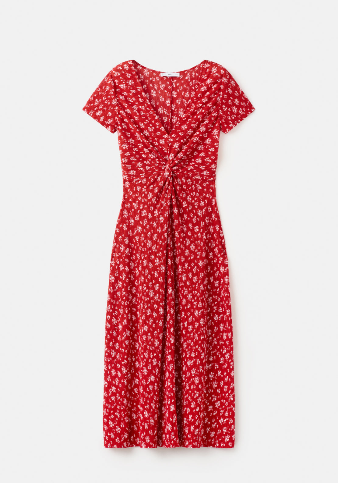 Printed Floral Midi Dress - Brown