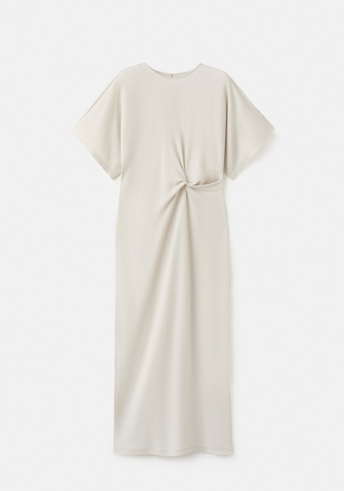 Side Gathered Details Dress - Beige