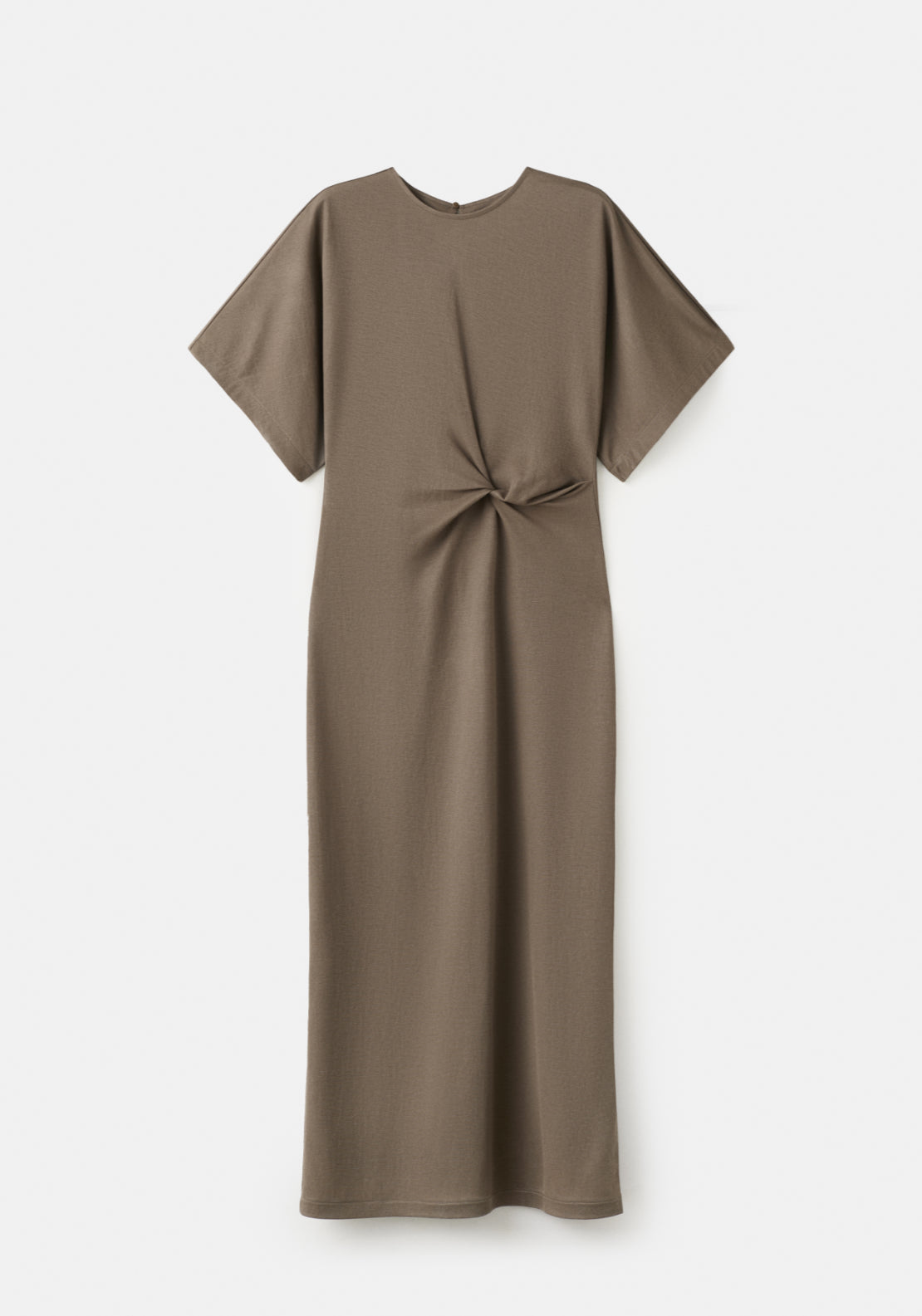 Side Gathered Details Dress - Brown