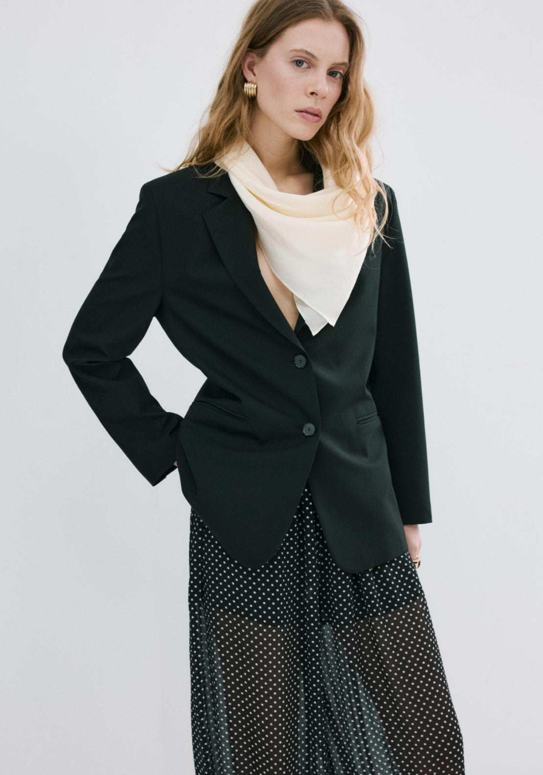 Polka Dot Baggy Trousers - Black