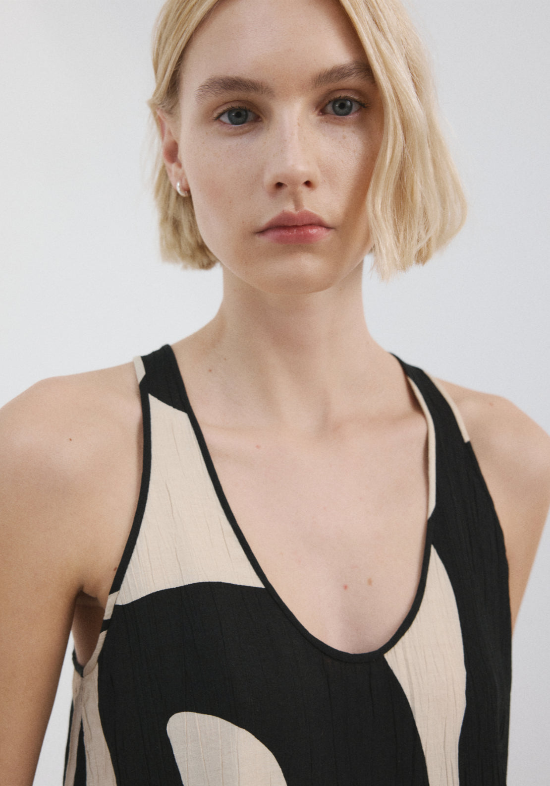 Printed Crop Top - Black