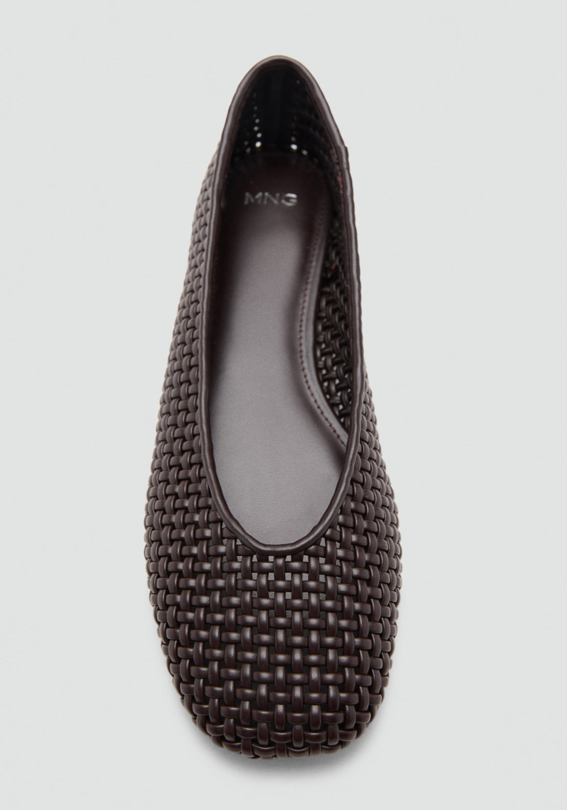 Braided Ballerina Flats - Brown