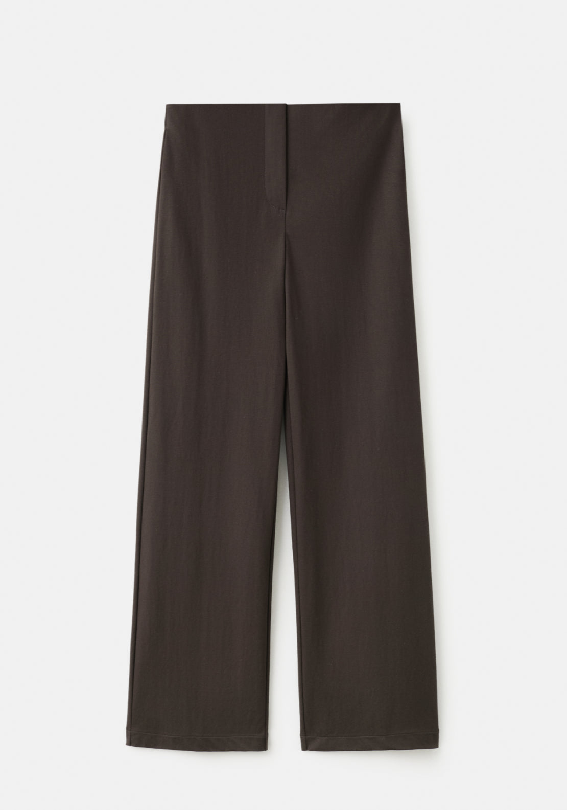 Straight Mid Rise Trousers - Brown