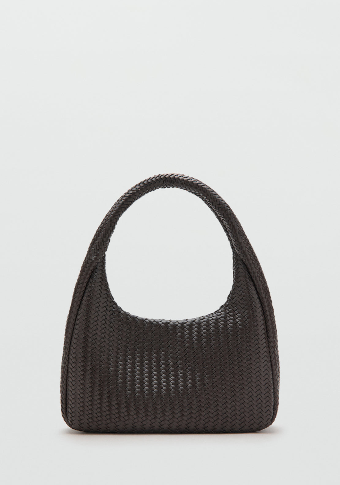 Woven Braided Shoulder Bag - Brown