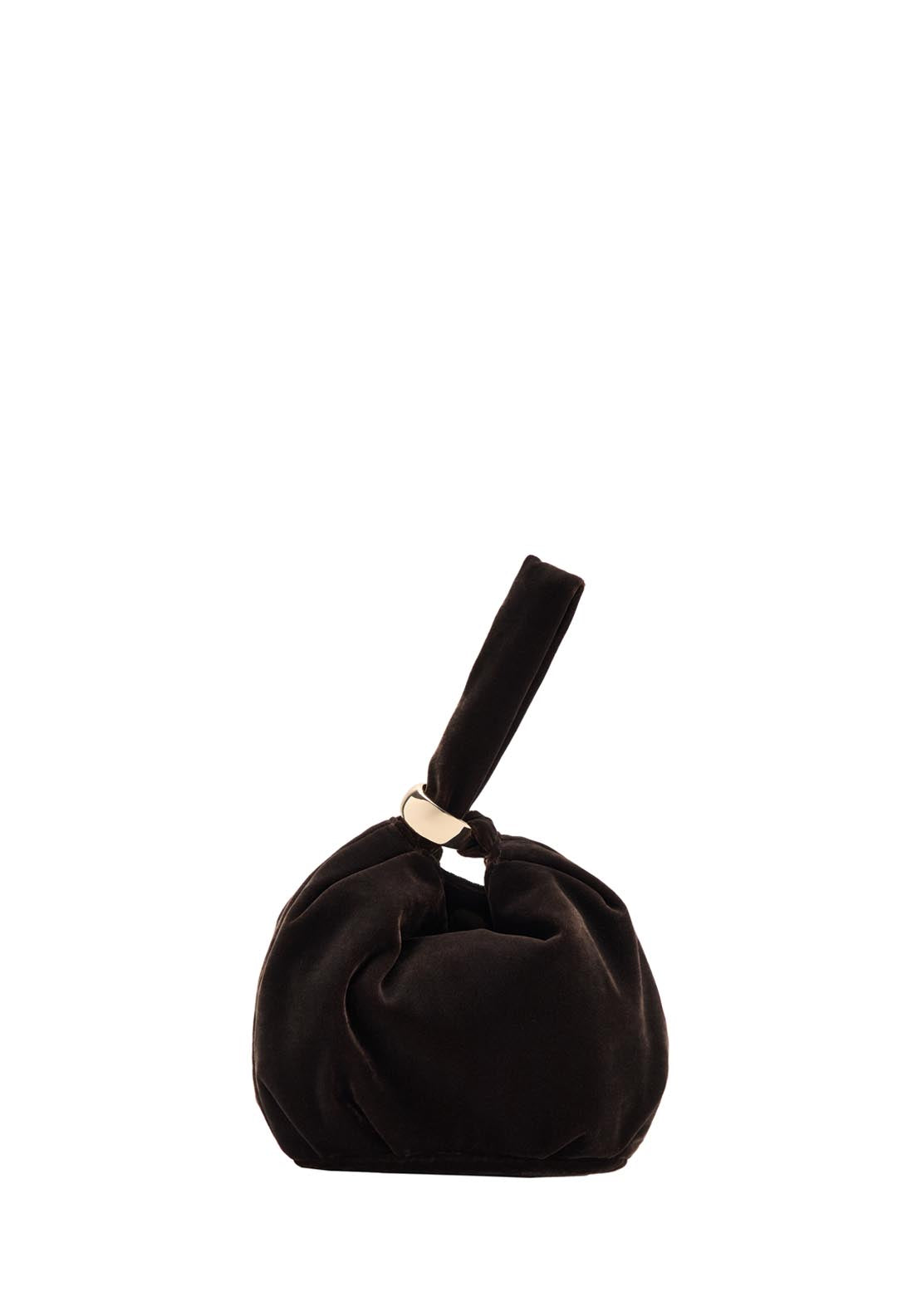 Mango Velvet Handbag With Metallic Detail - Brown 5 Shaws Department Stores