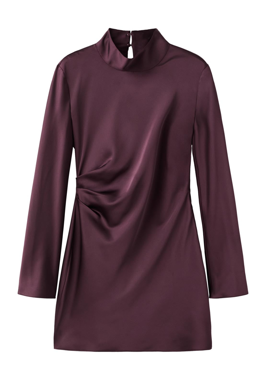 Satin Dress With Pleat Detail - (unknown)