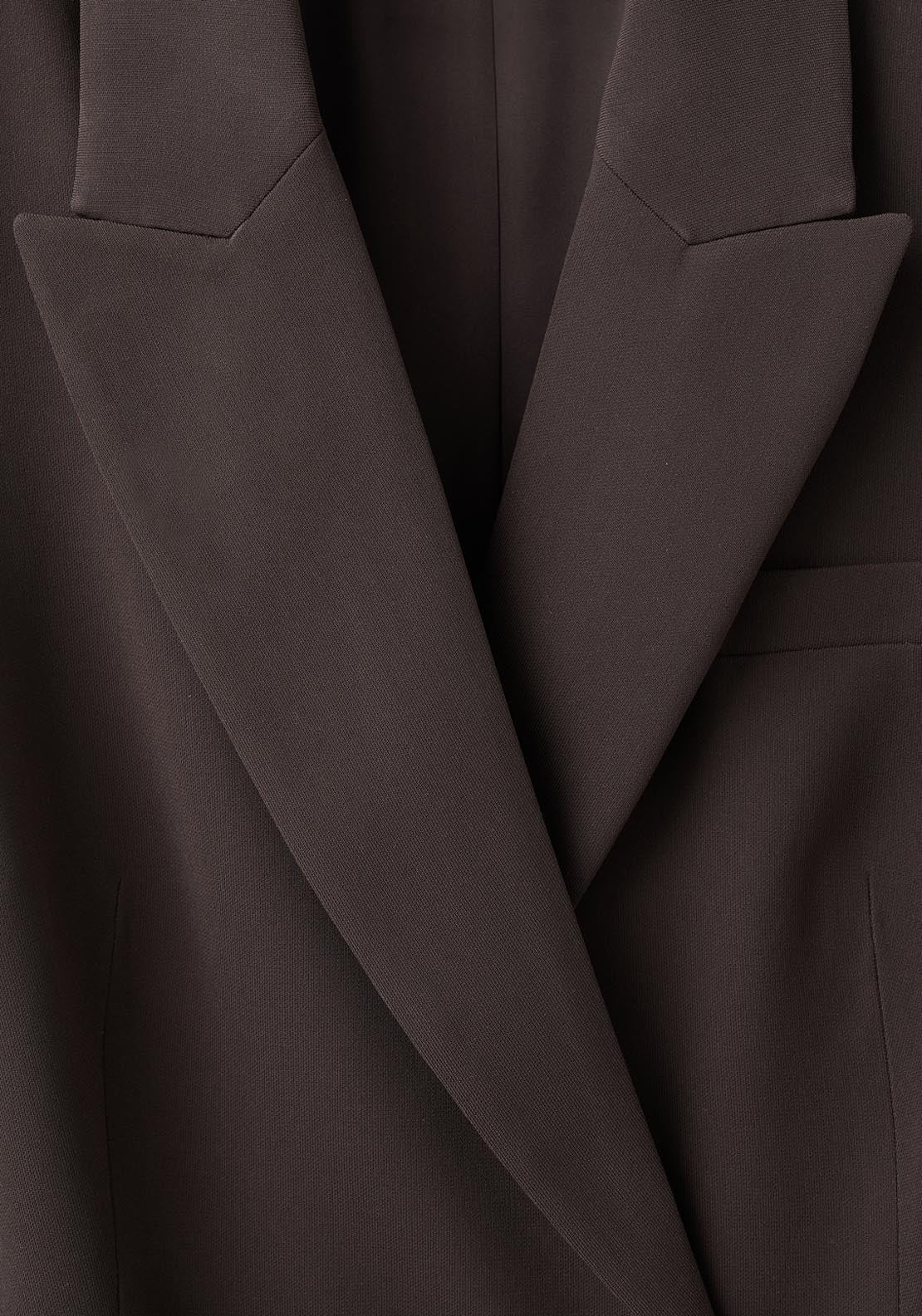Blazer Style Dress With Belt - Brown
