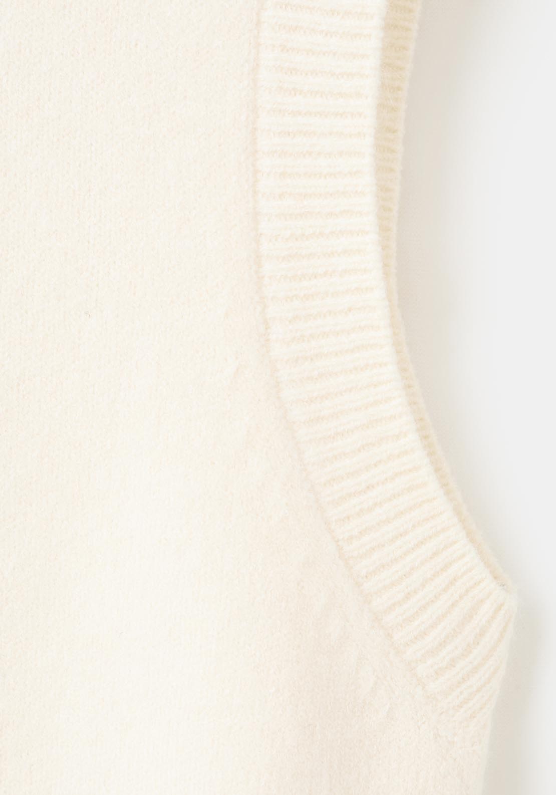 Turtleneck Knit Top - Beige