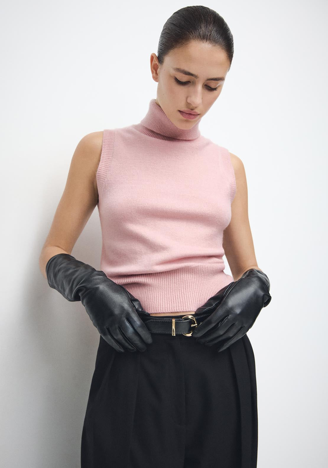 Turtleneck Knit Top - Pink