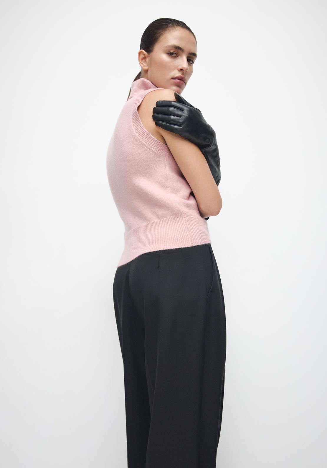 Turtleneck Knit Top - Pink