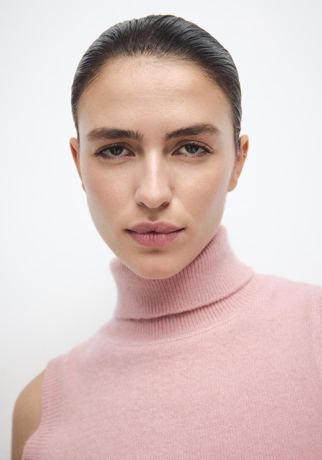 Turtleneck Knit Top - Pink