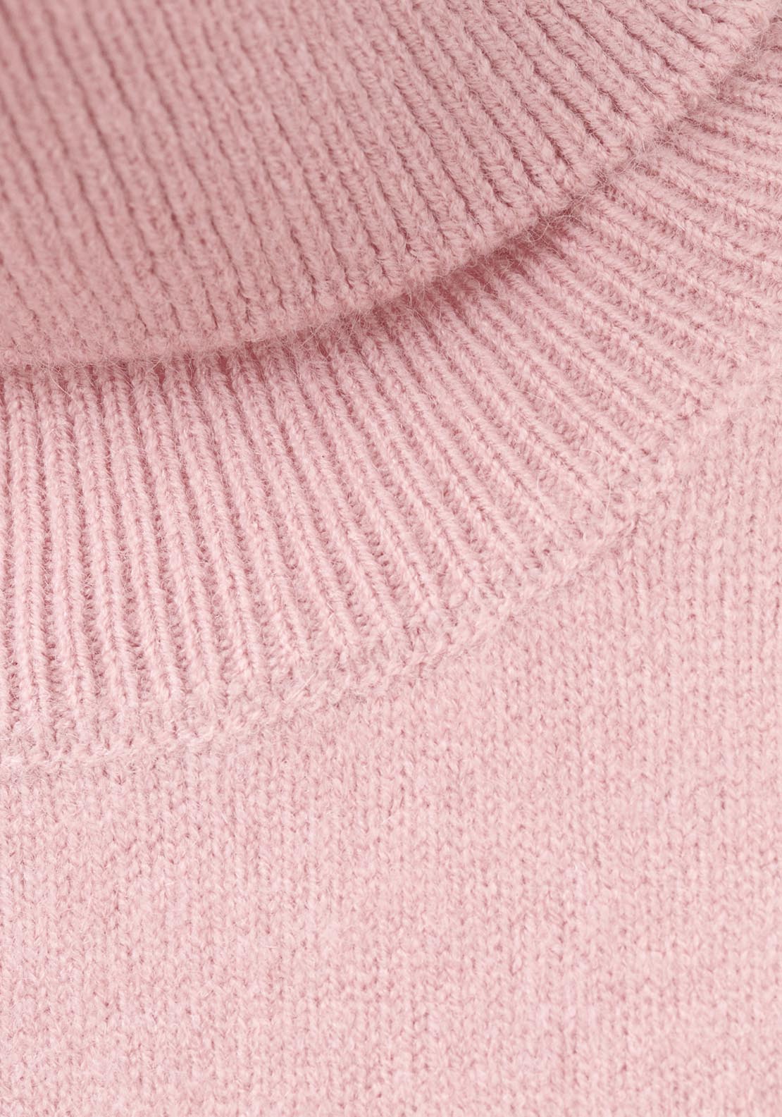 Turtleneck Knit Top - Pink