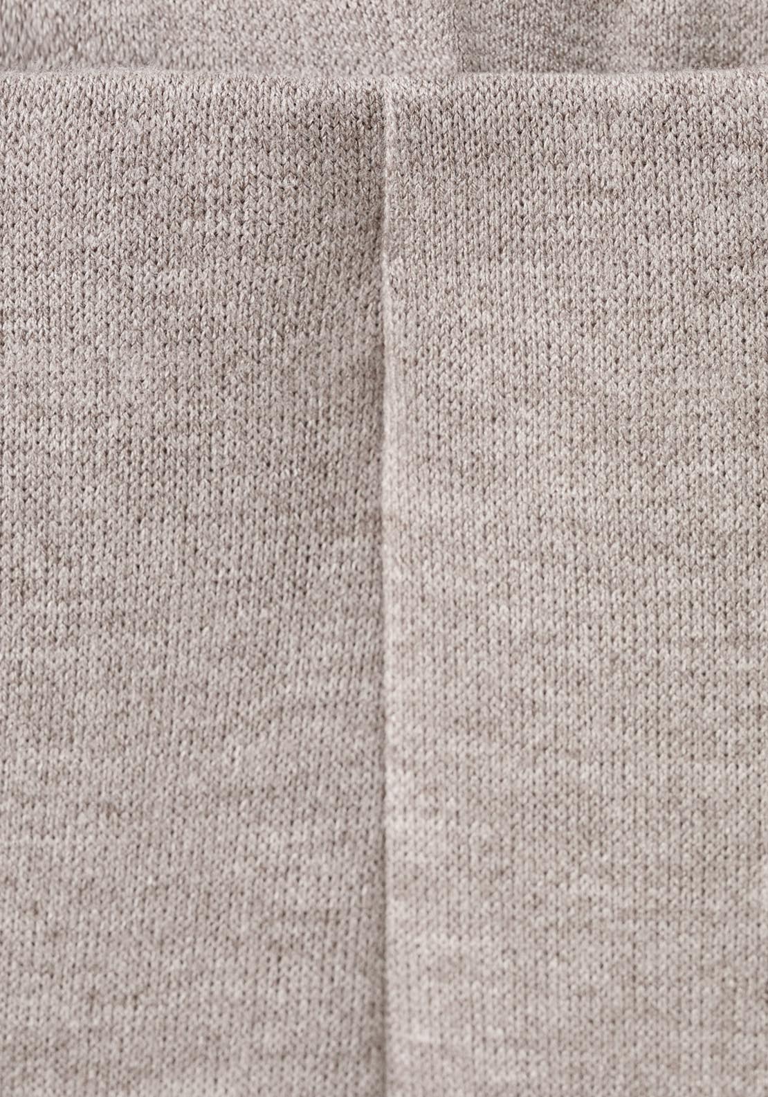 Straight Fit Trousers With Elastic Waist - Brown