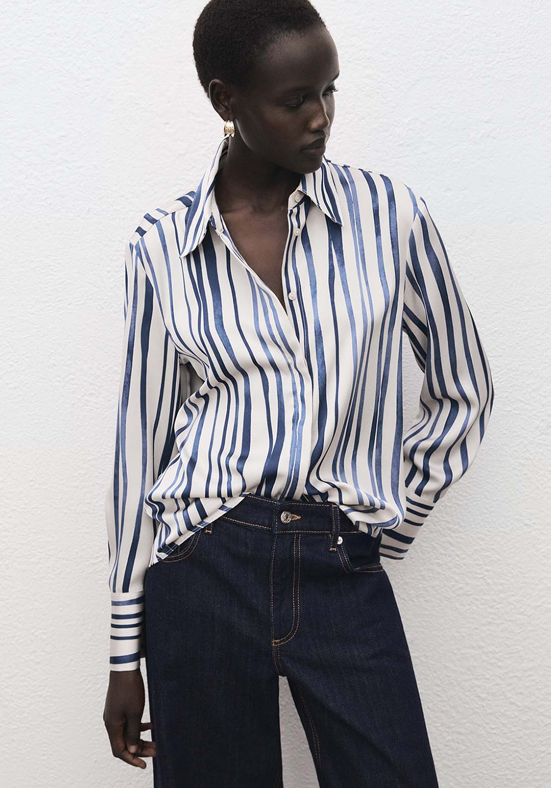 Flowy Printed Shirt - Blue