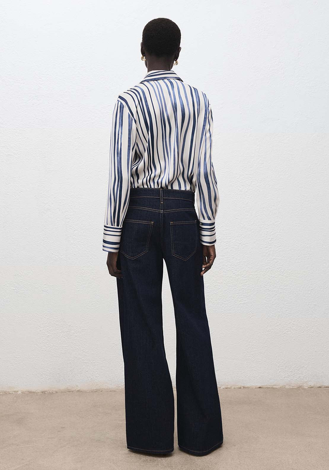 Flowy Printed Shirt - Blue