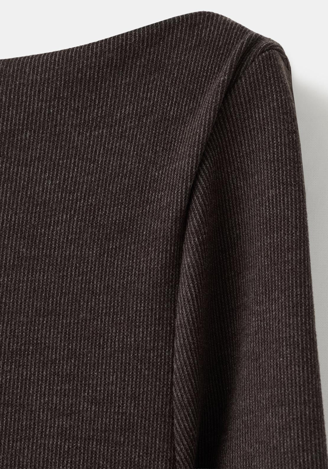 Fitted Sweater Dress - Brown