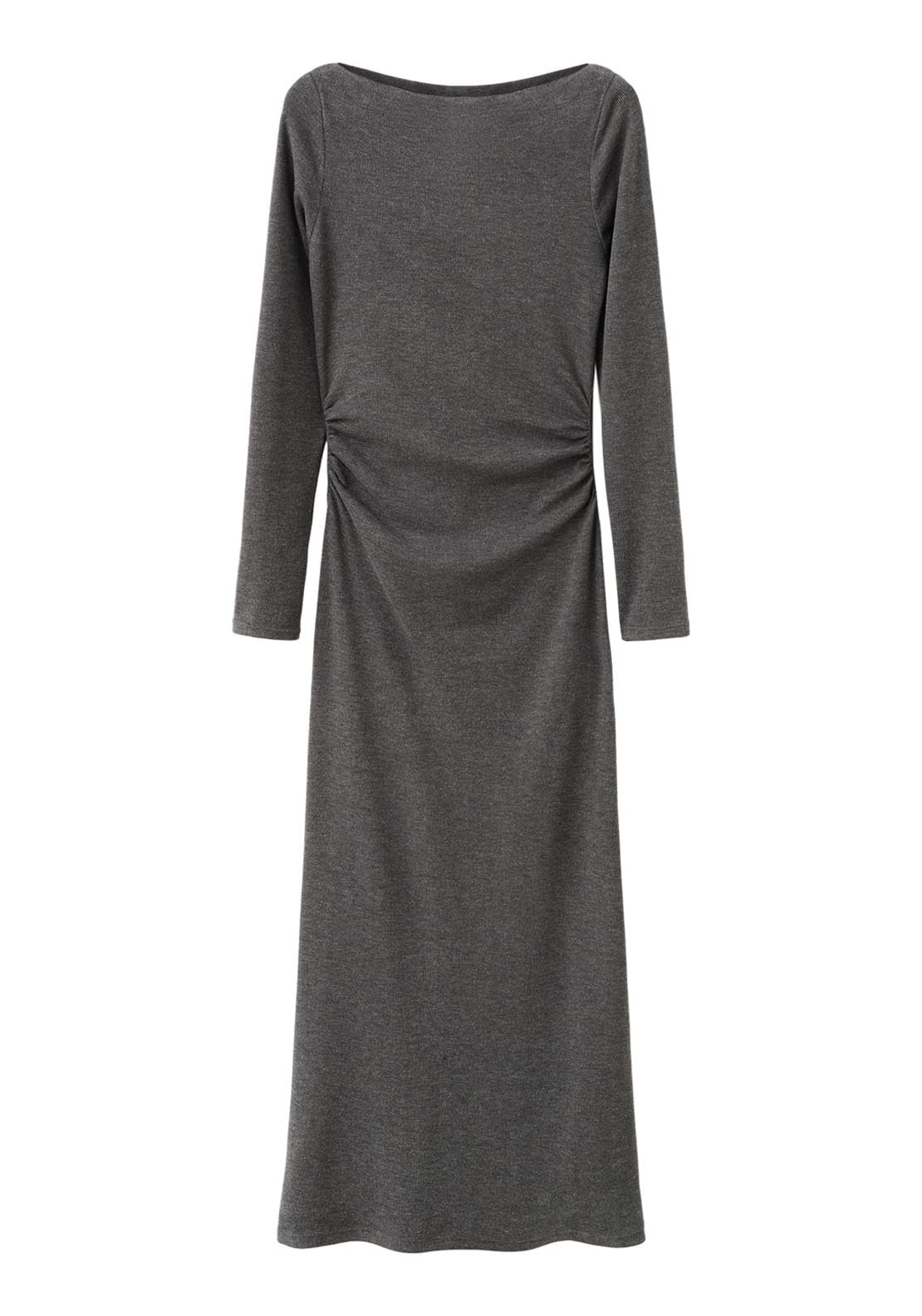 Fitted Sweater Dress - Grey