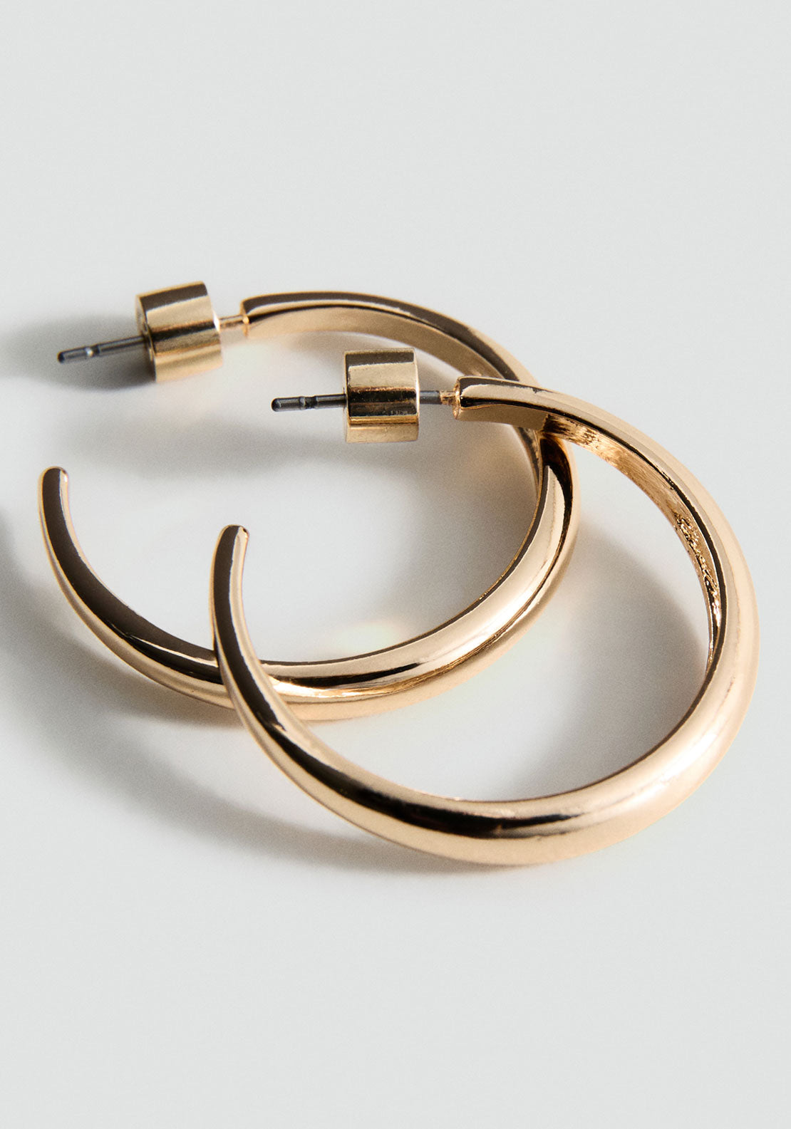 Mango Medium Hoop Earrings - Gold 2 Shaws Department Stores