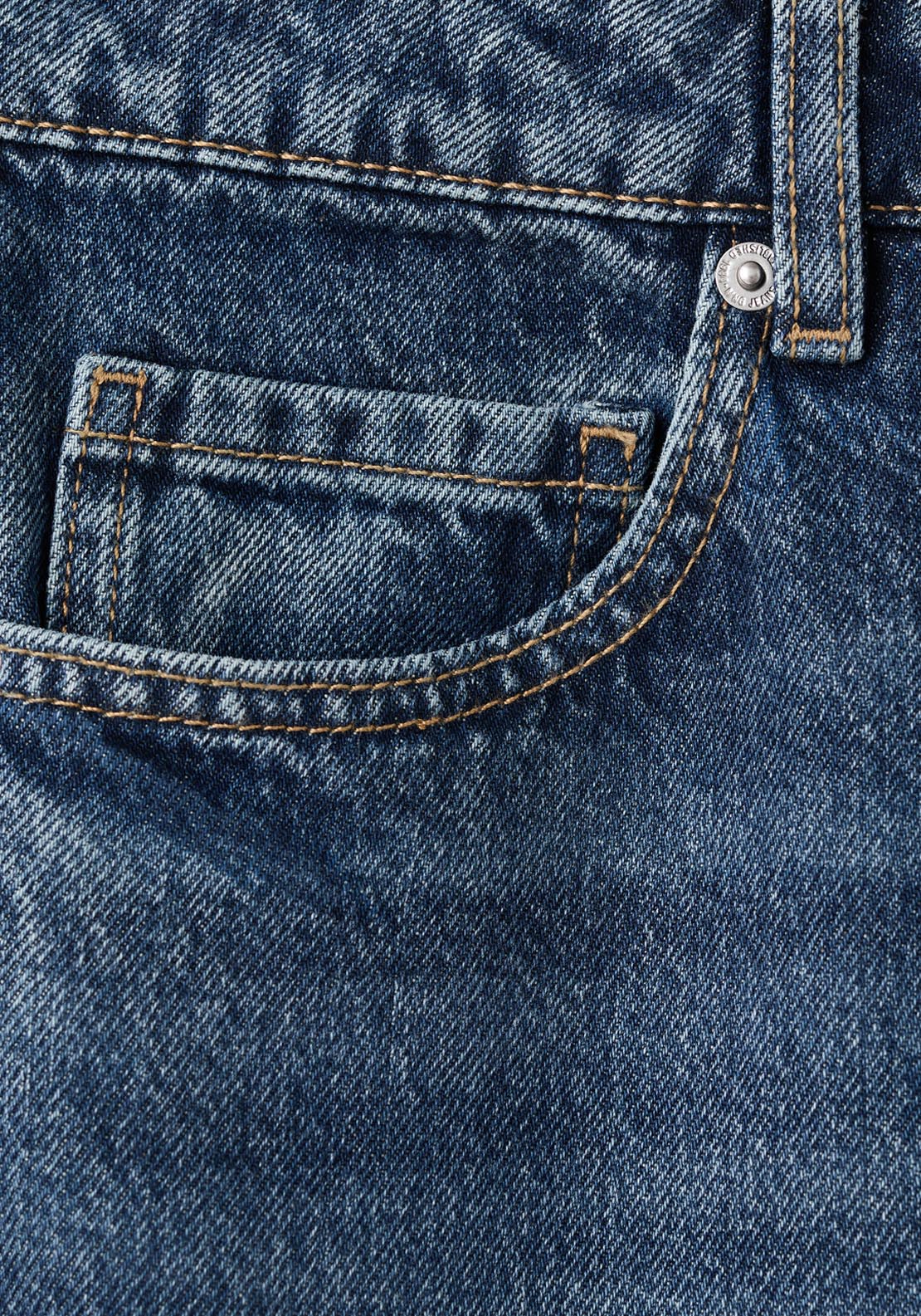Low Waist Straight Leg Jeans - Blue