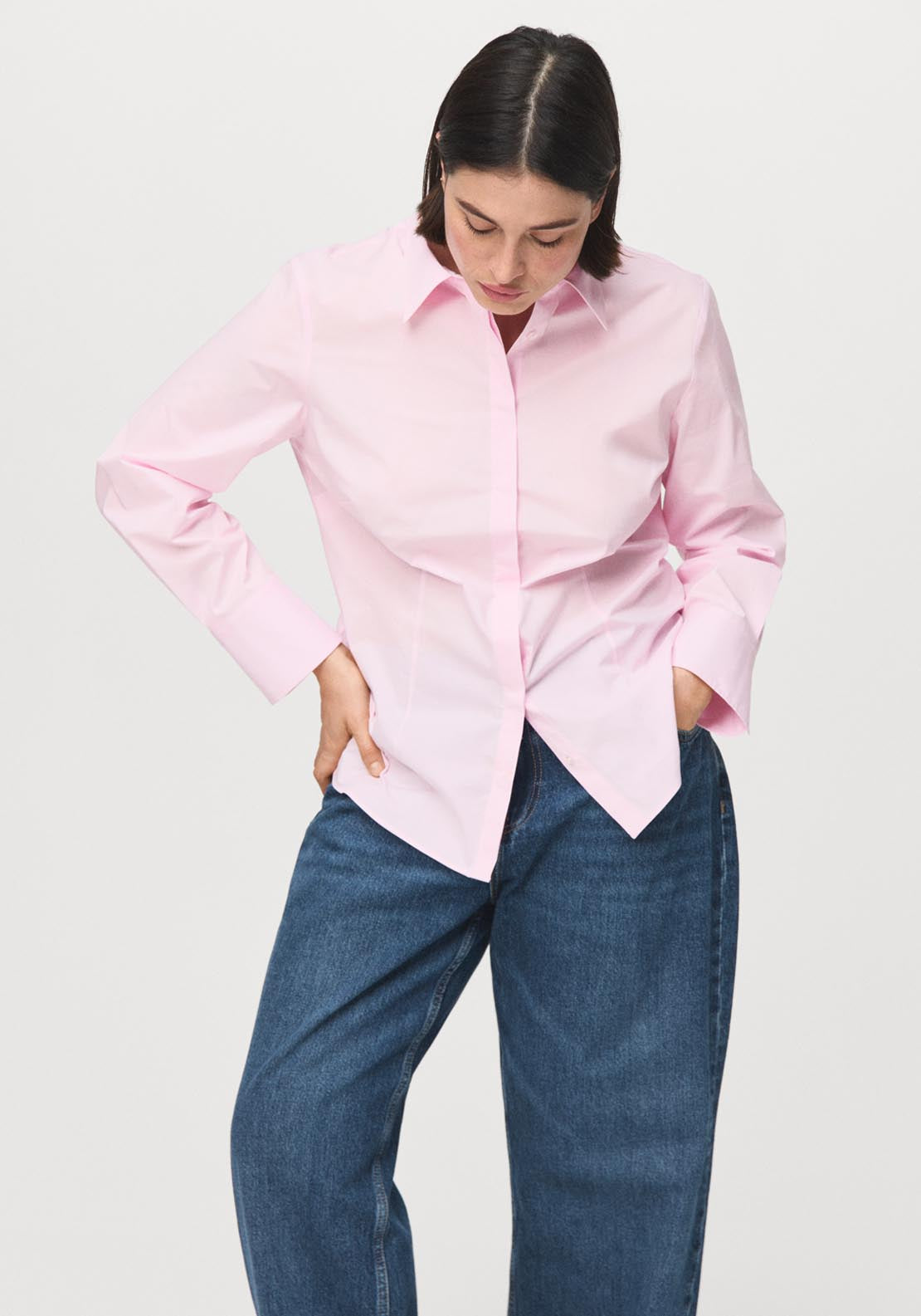 Low Waist Straight Leg Jeans - Blue