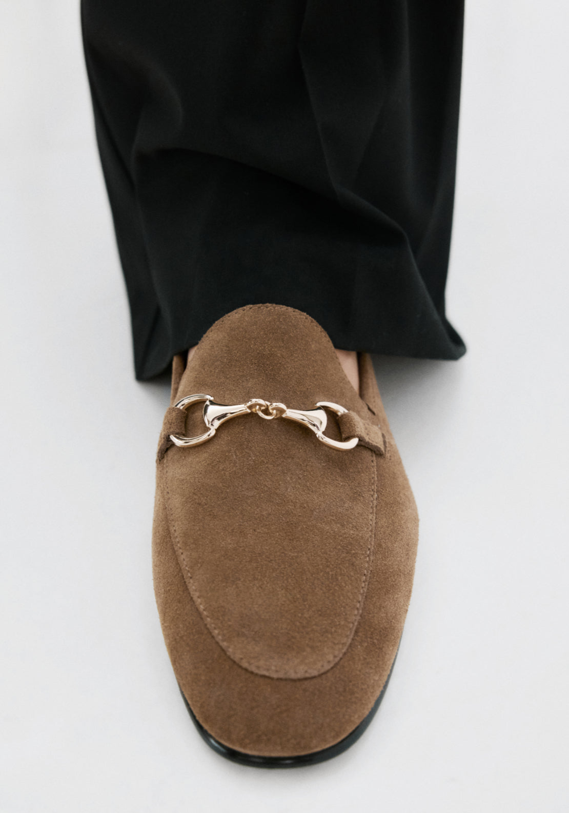 Buckle Leather Moccasins - Light Brown
