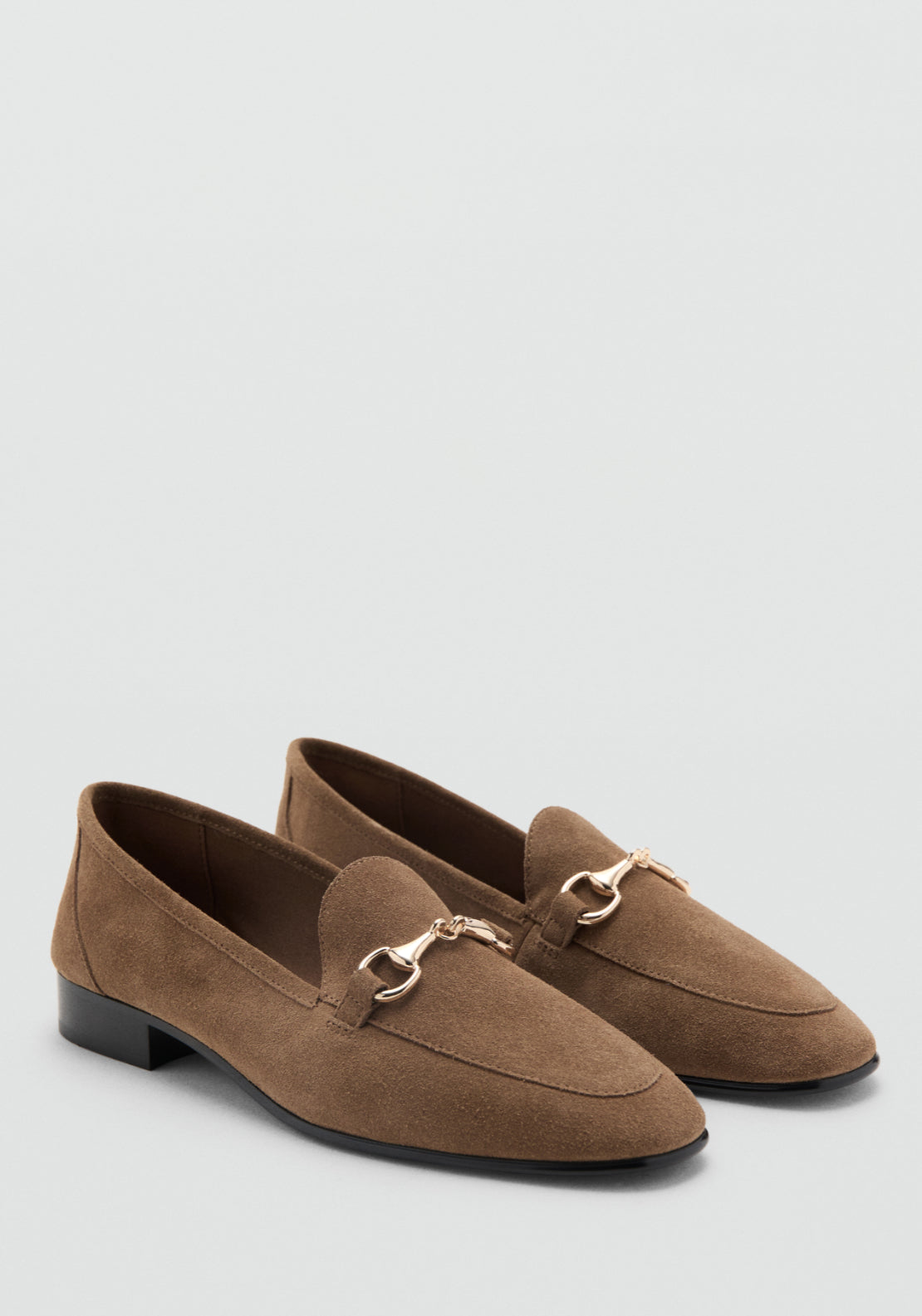 Buckle Leather Moccasins - Light Brown