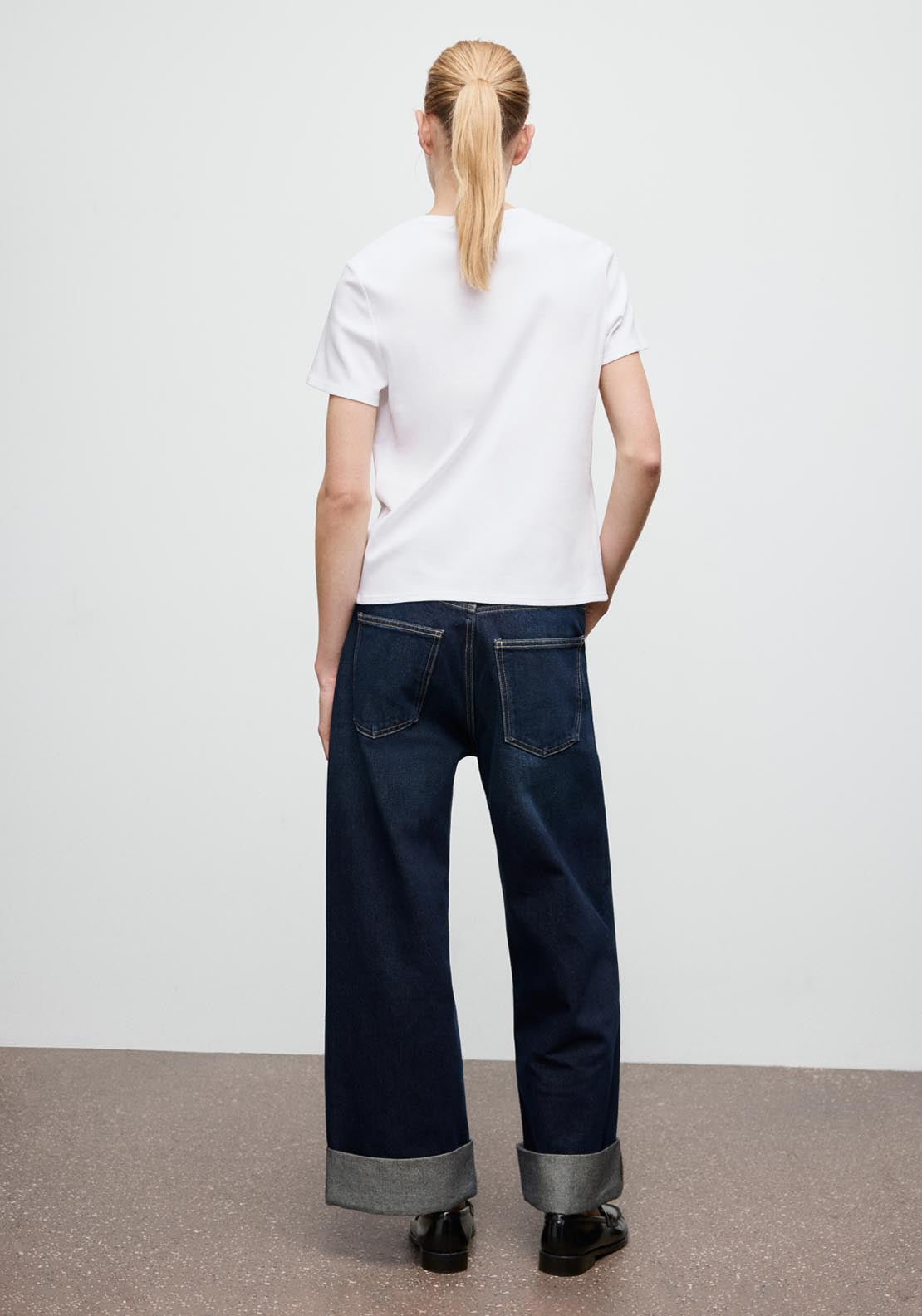Mango Short Sleeved Cotton T Shirt - White 2 Shaws Department Stores
