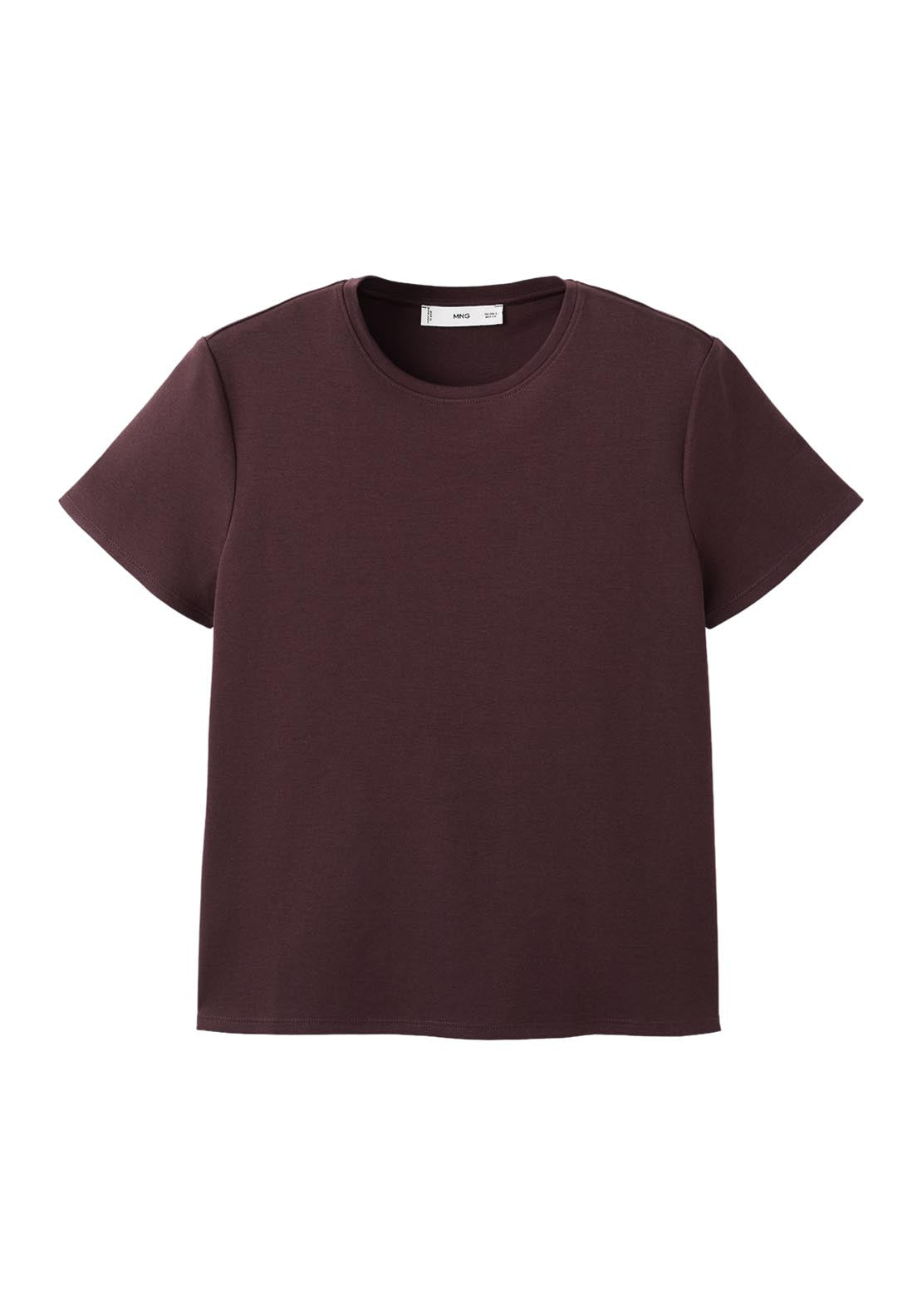 Short Sleeved Cotton T Shirt - Burgundy
