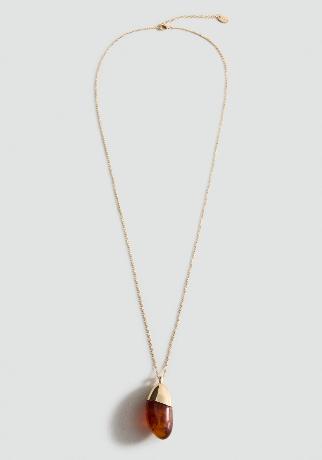 Resin Pendant Necklace - Gold