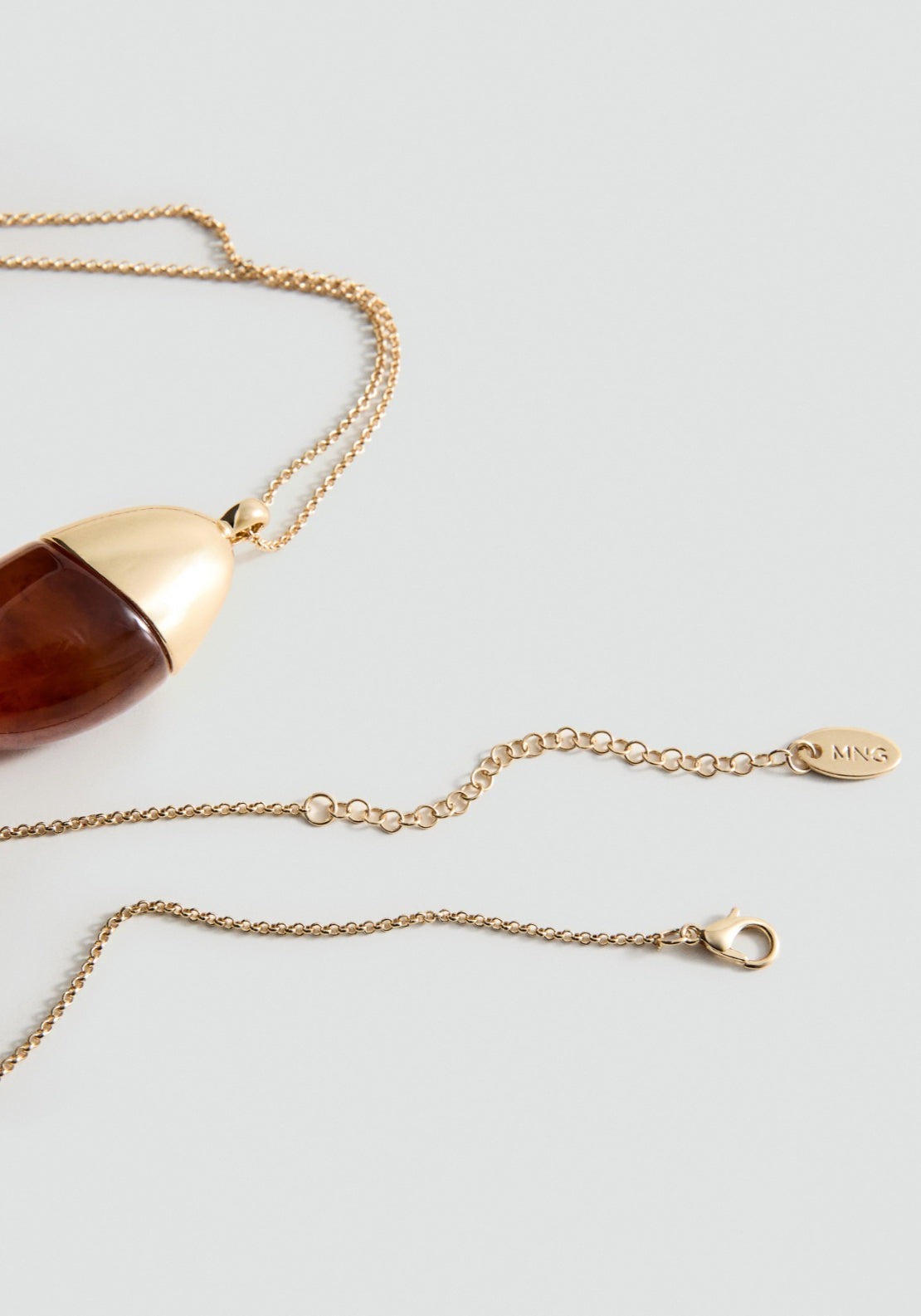 Resin Pendant Necklace - Gold