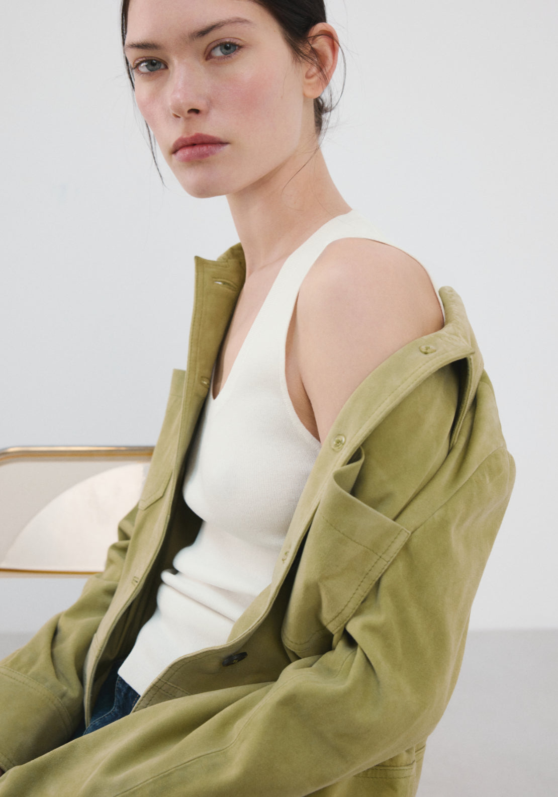 Round Neck Knitted Top - White