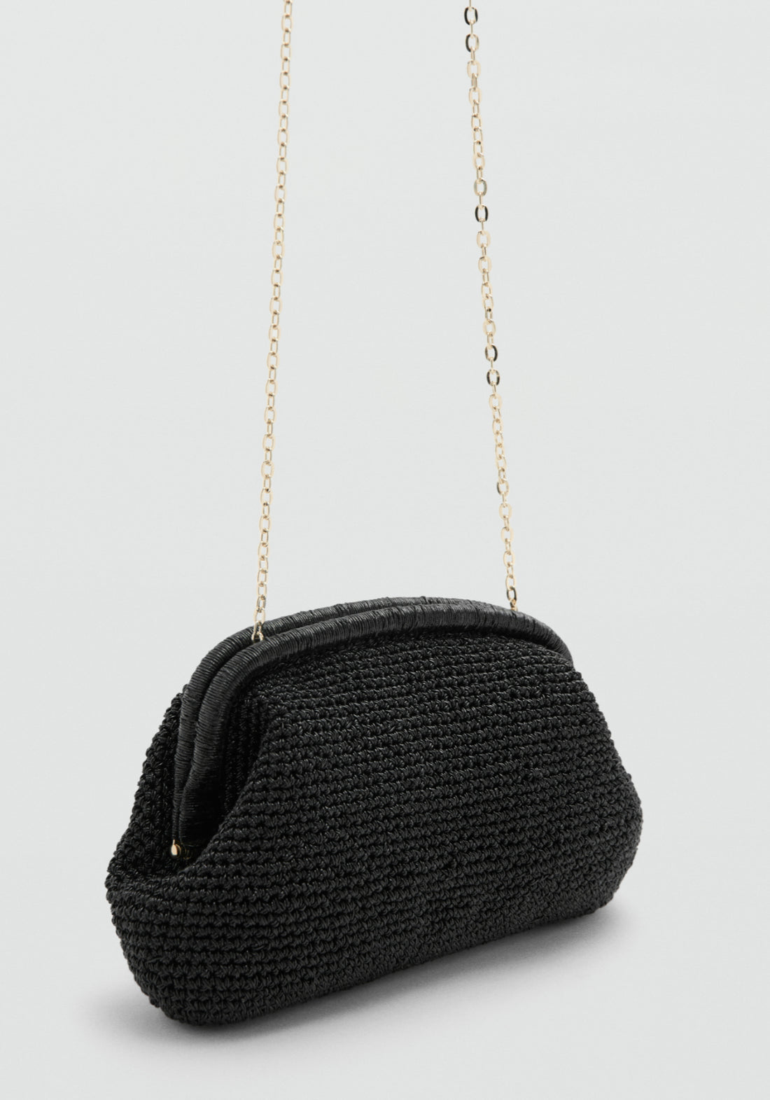 Lurex Clutch Bag - Black