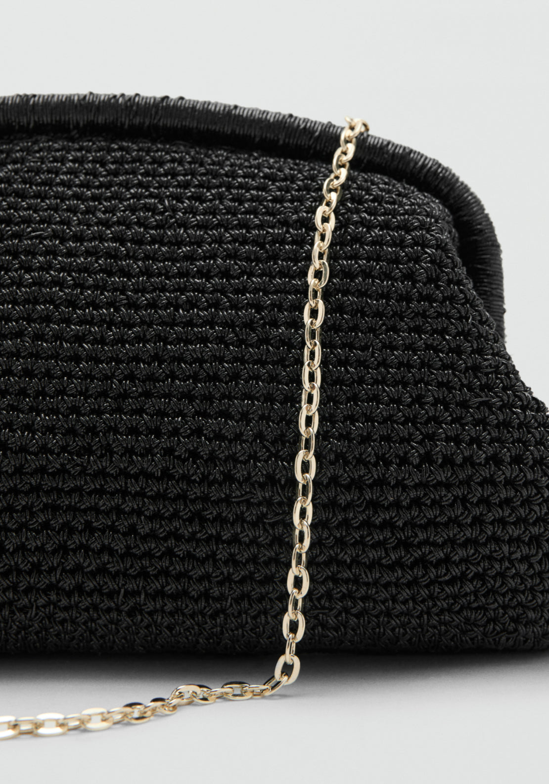 Lurex Clutch Bag - Black