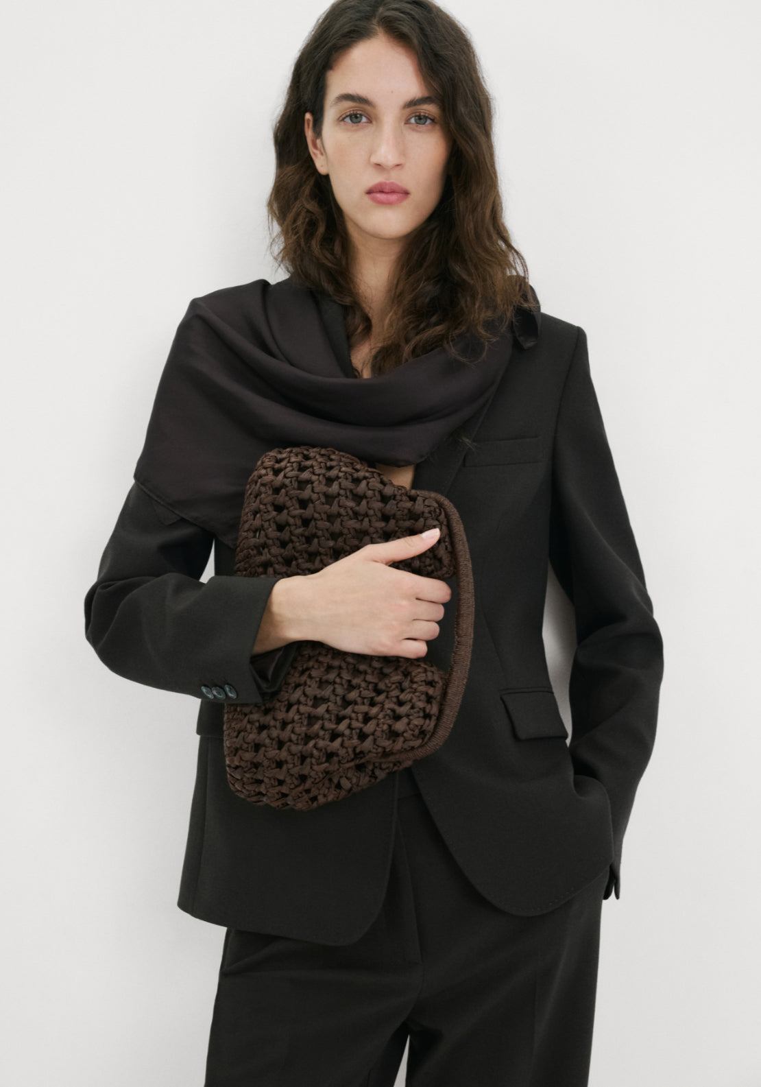 Natural Fibre Handbag - Brown