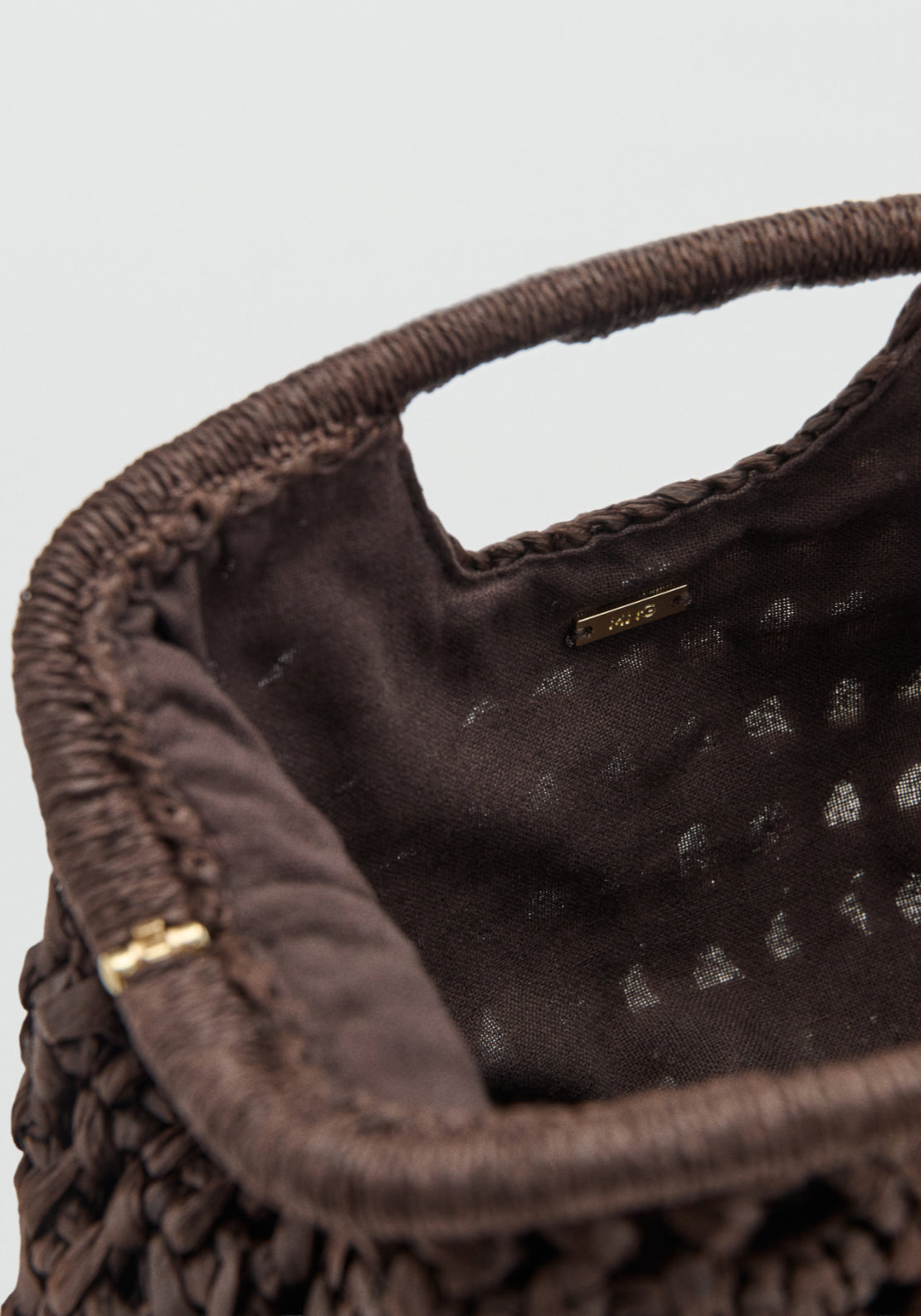 Natural Fibre Handbag - Brown
