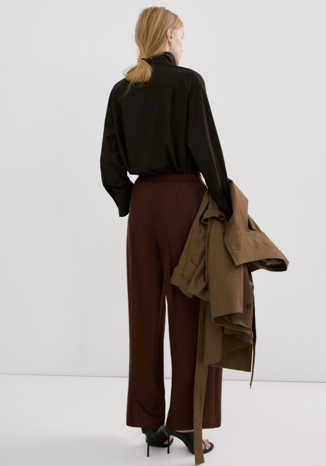 High Waisted Lyocell Pants - Orange