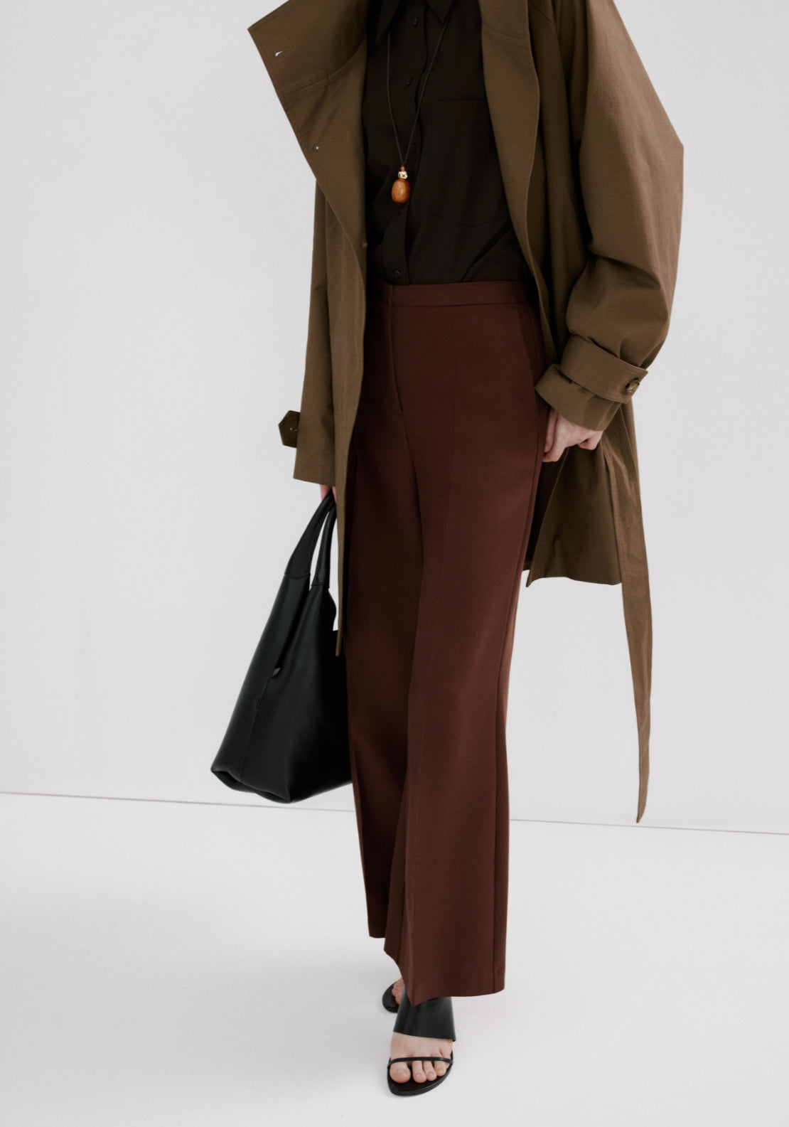 High Waisted Lyocell Pants - Orange