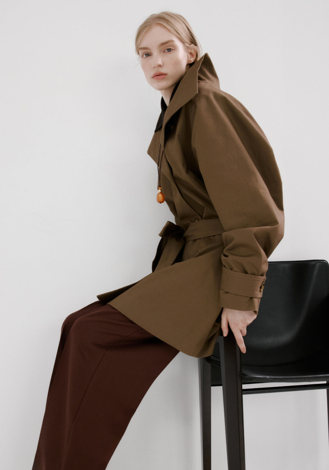 High Waisted Lyocell Pants - Orange
