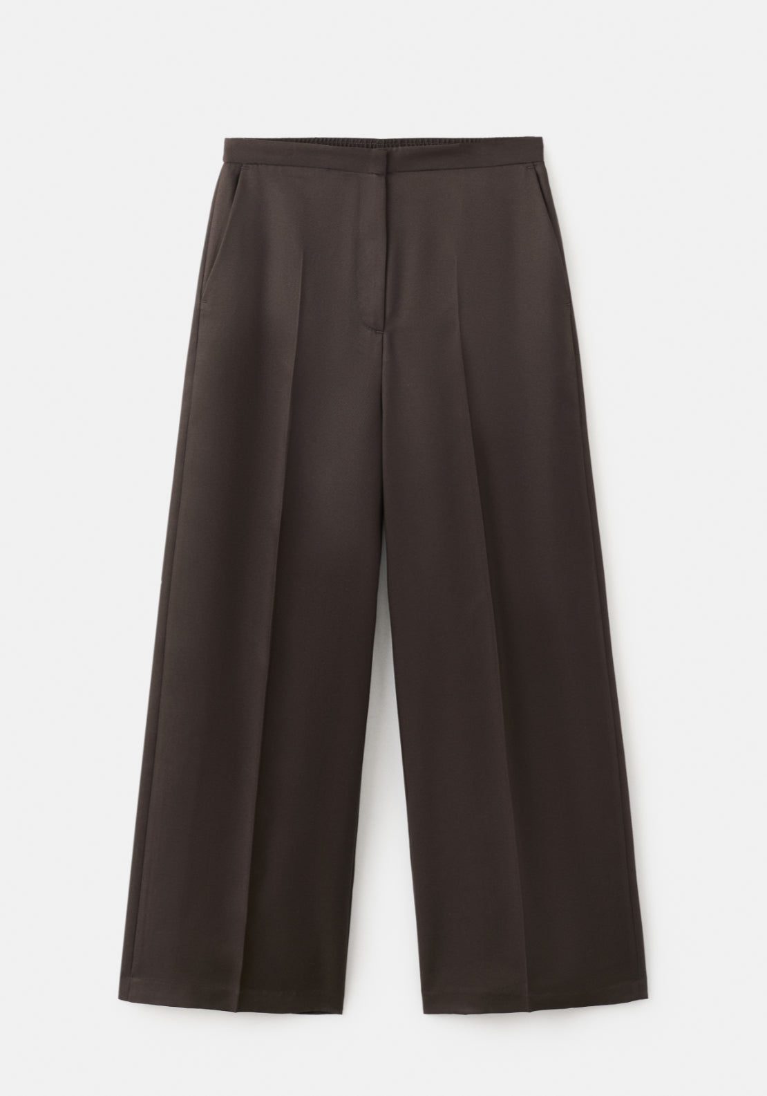 High Waisted Lyocell Pants - Brown