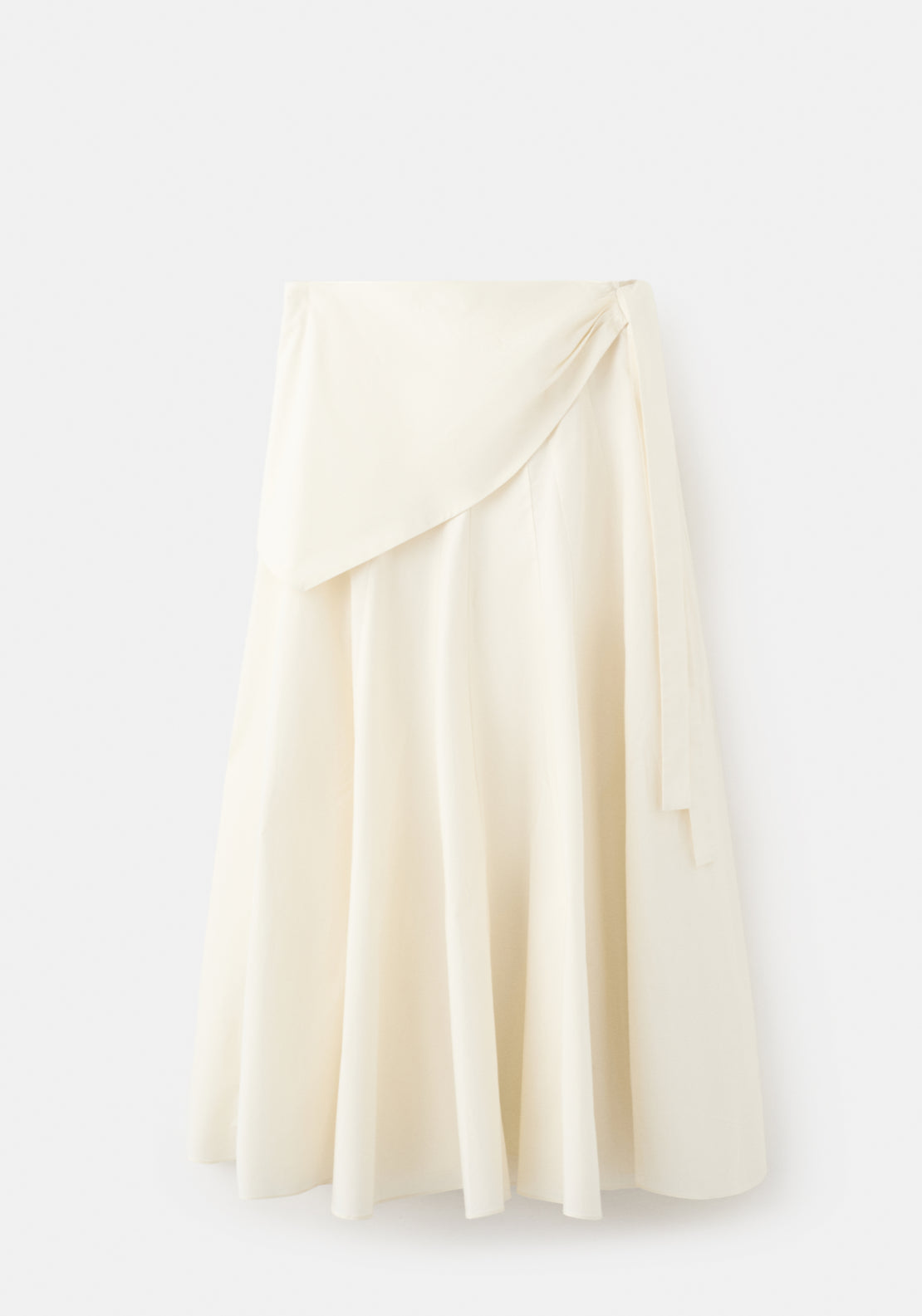 A-Line Skirt With Handkerchief Detail - Cream