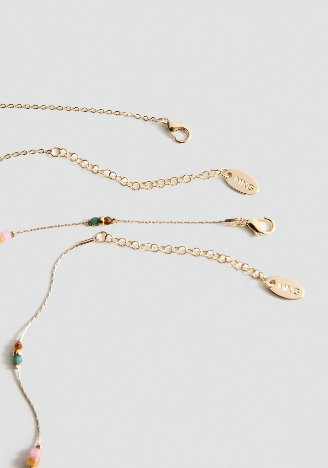 Mixed Double Bead Necklace - Gold