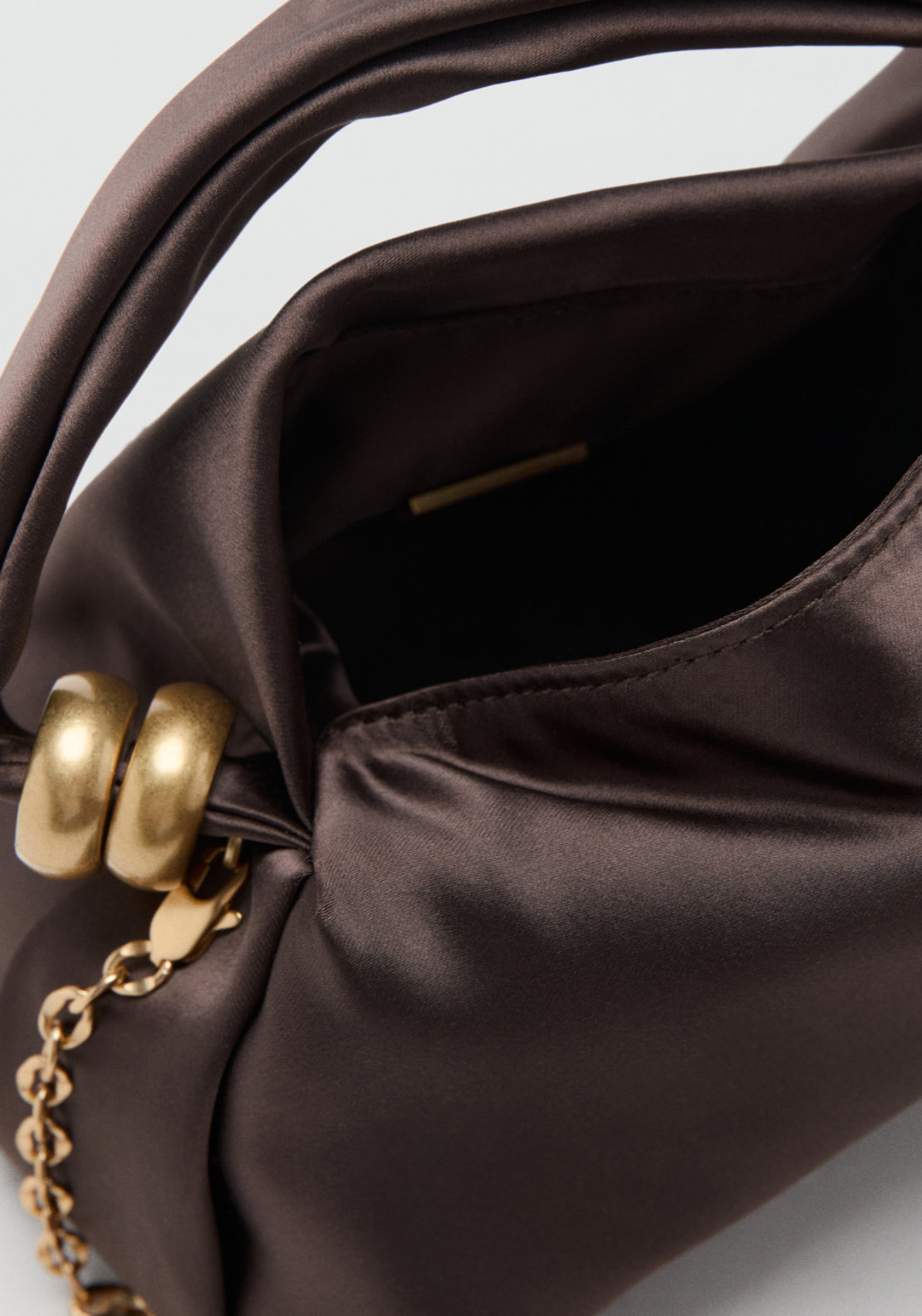 Metallic Detail Handbag - Brown