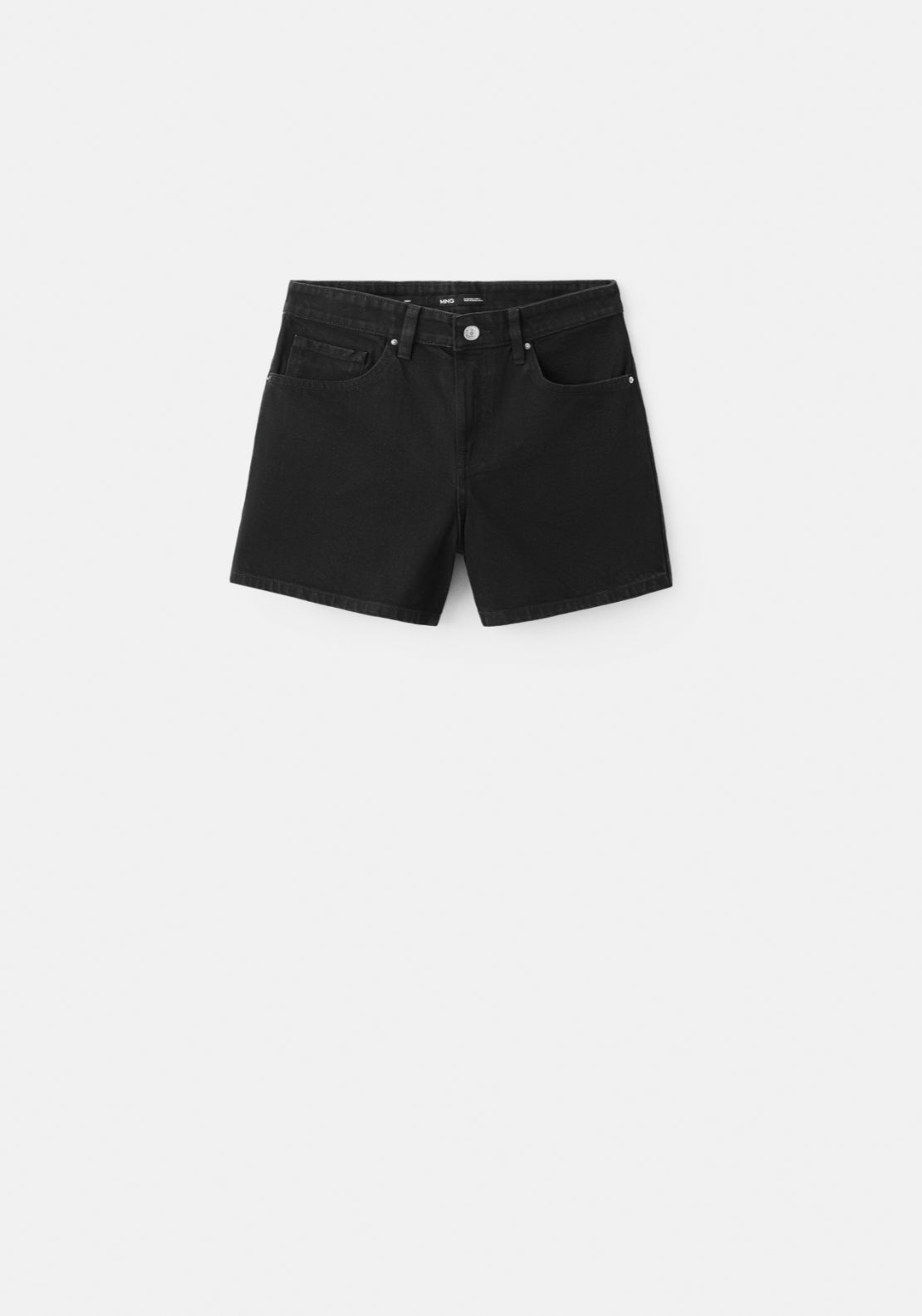 Straight Mid Rise Denim Shorts - Denim Grey